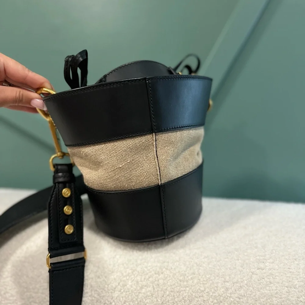 Balmain Black and Tan Bucket Shoulder Bag - Picture 4 of 7